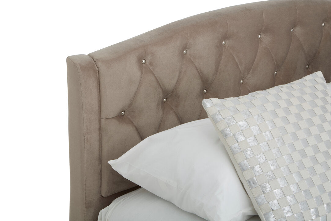 Lincoln Mink Brushed Velvet Double Bed