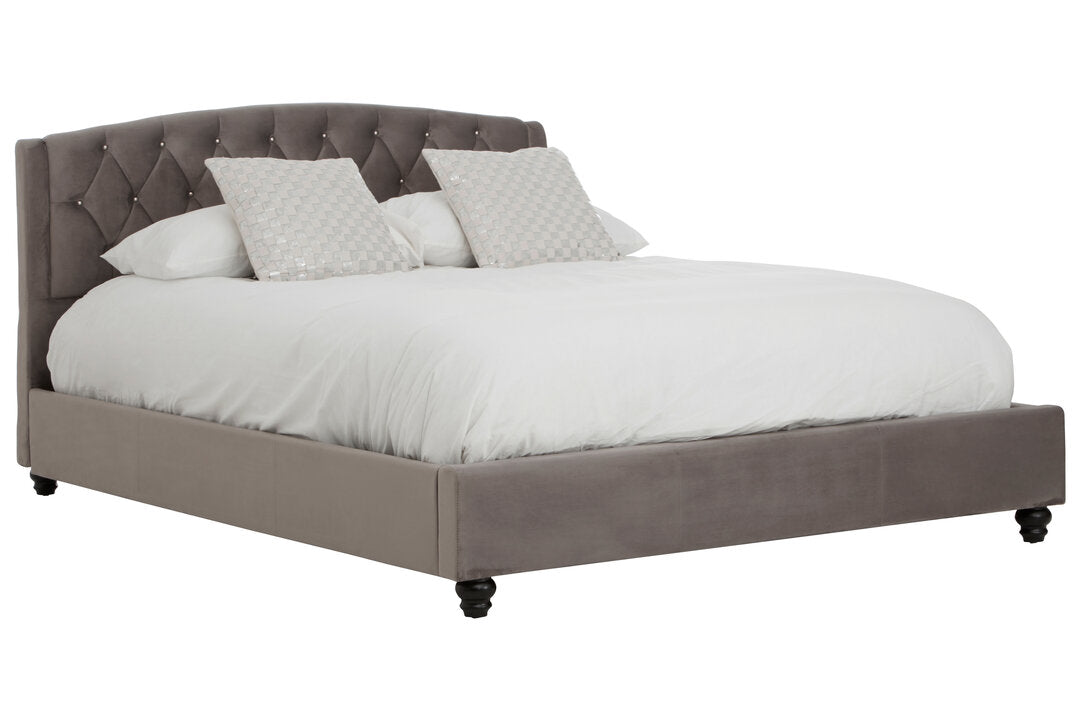 Lincoln Grey Velvet King Bed