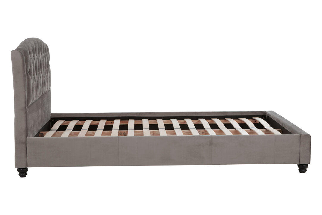 Lincoln Grey Velvet King Bed