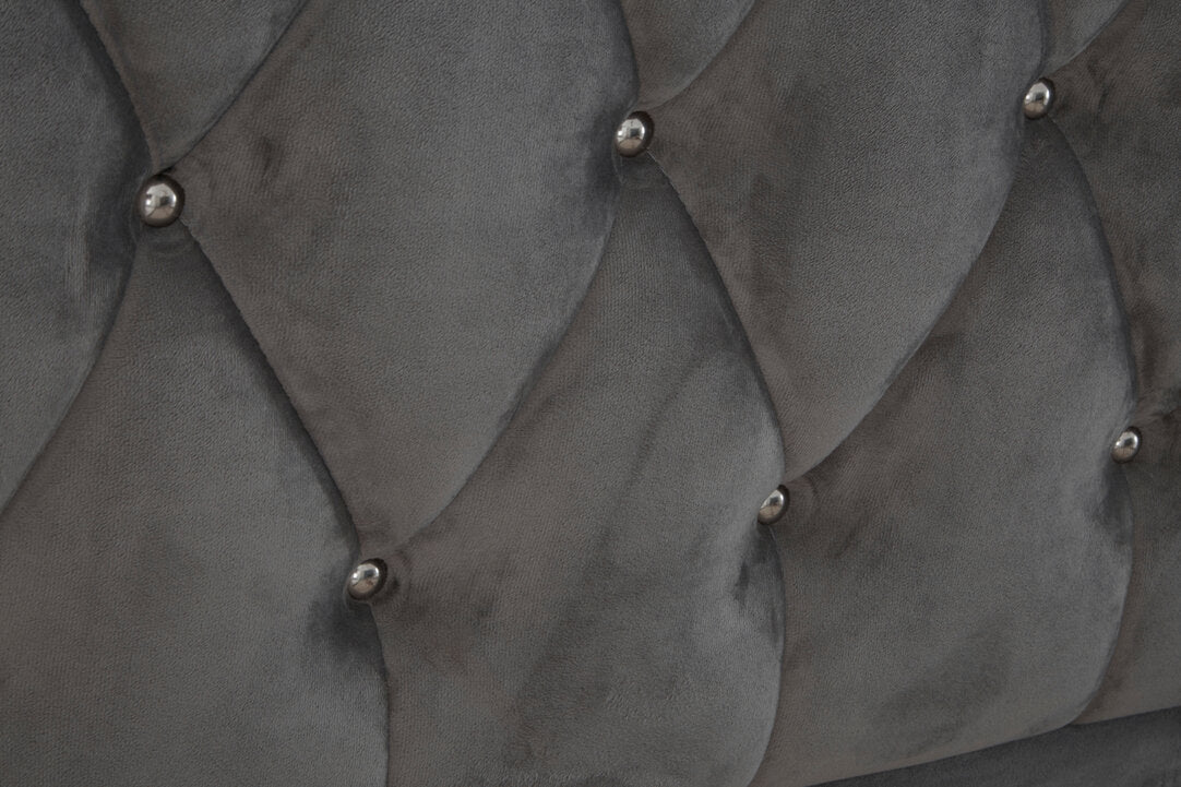 Lincoln Grey Velvet King Bed