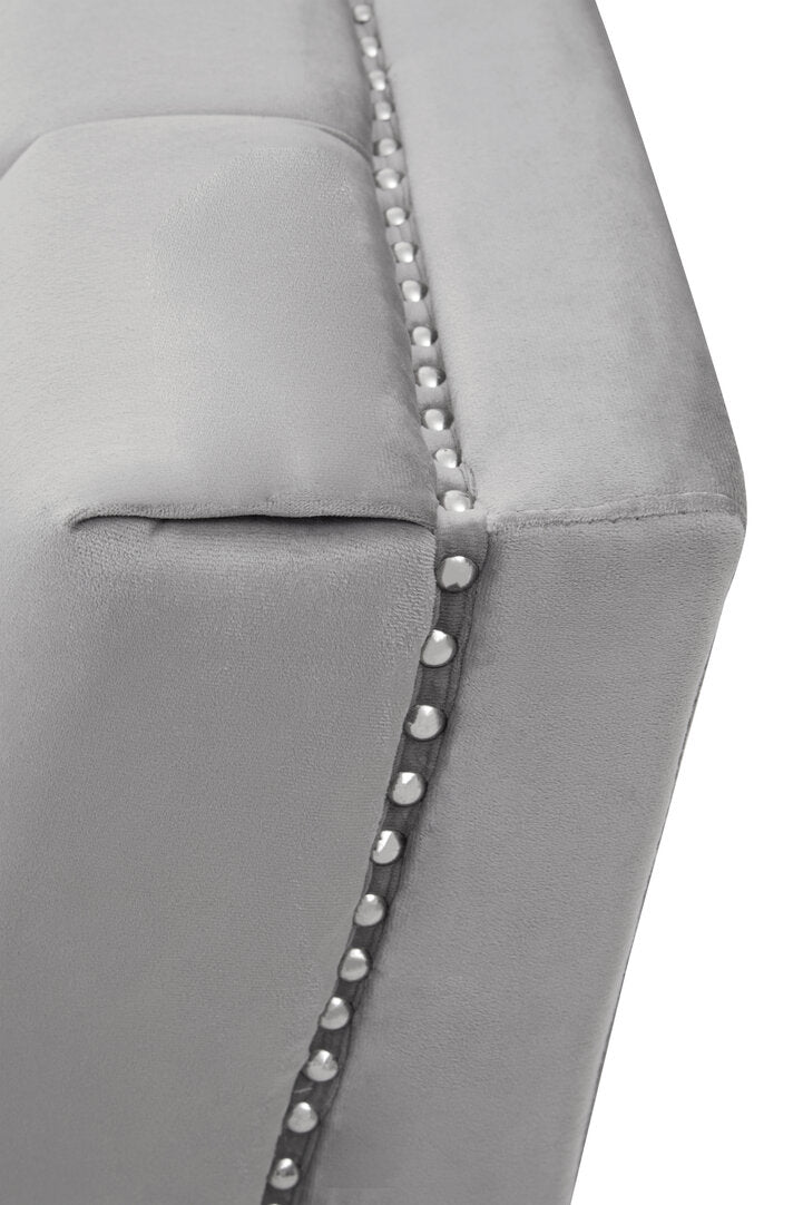 Seville Two Seat Grey Velvet Sofa