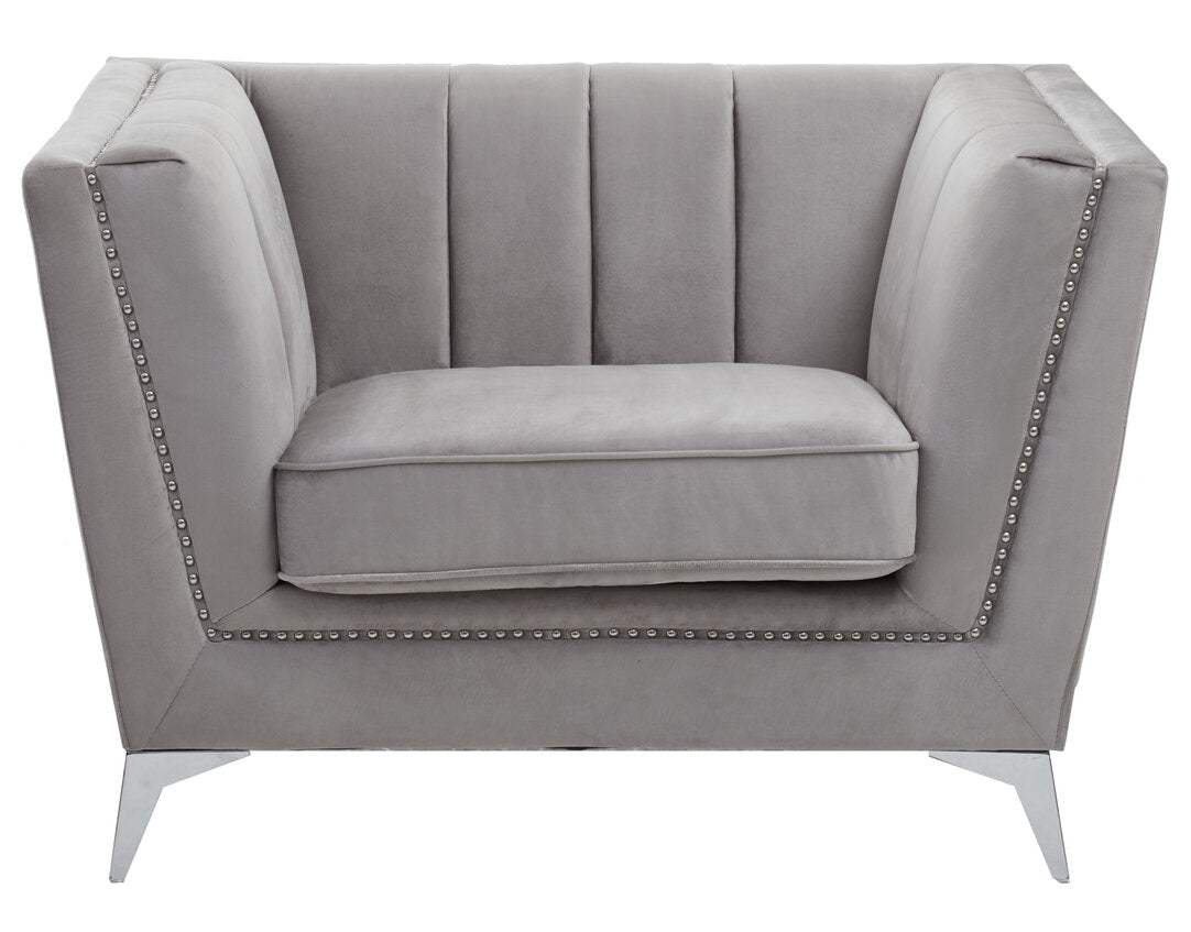 Seville Grey Velvet Chair