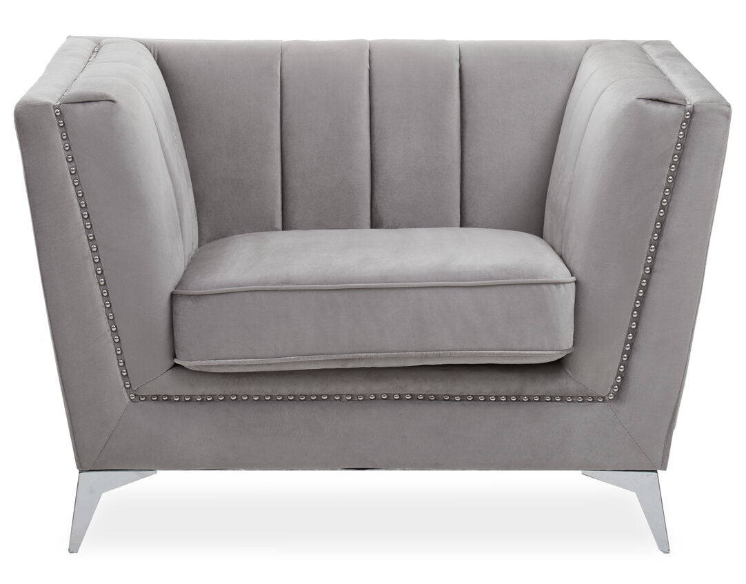 Seville Grey Velvet Chair