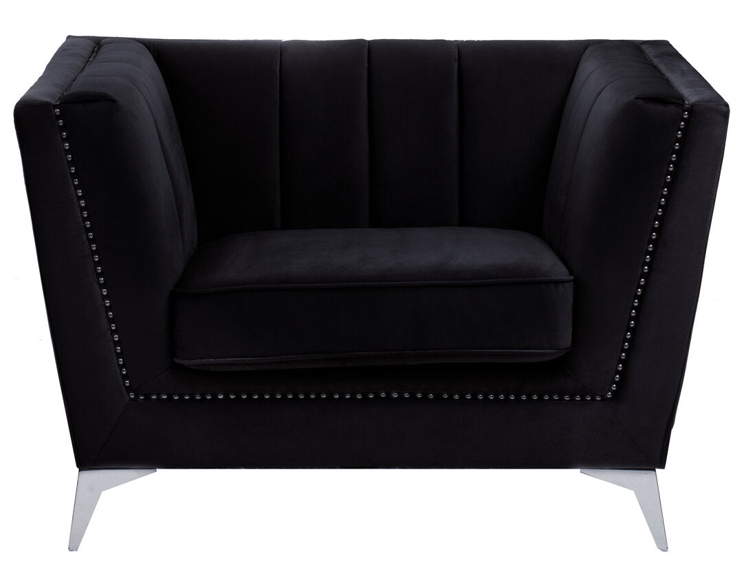 Seville Black Velvet Chair