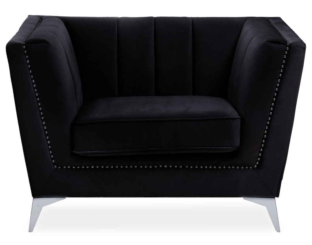 Seville Black Velvet Chair