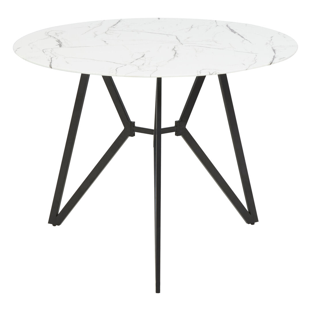 Cordoba Round Marble Effect Dining Table with 6 Chairs Set