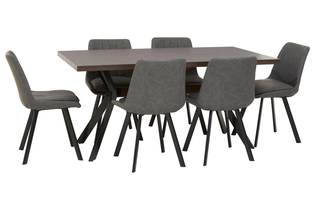 Portofino Rectangle Dining Table with 6 Chairs Set