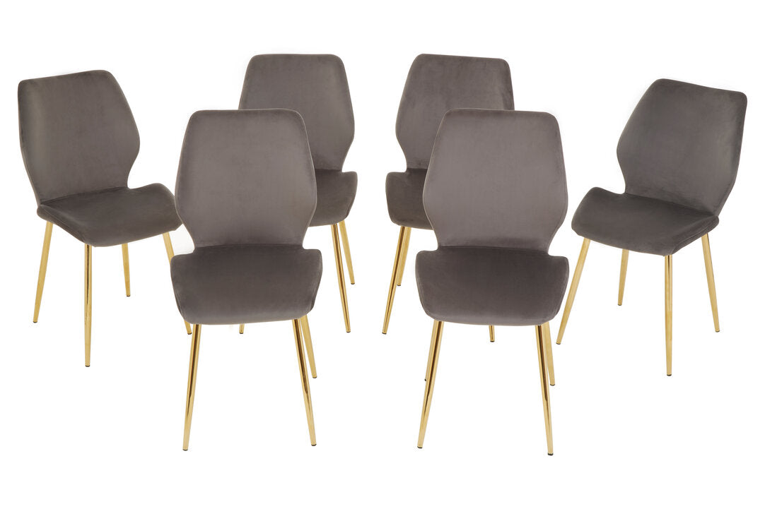 Laguna Smoked Glass Dining Table with 6 Chairs Set