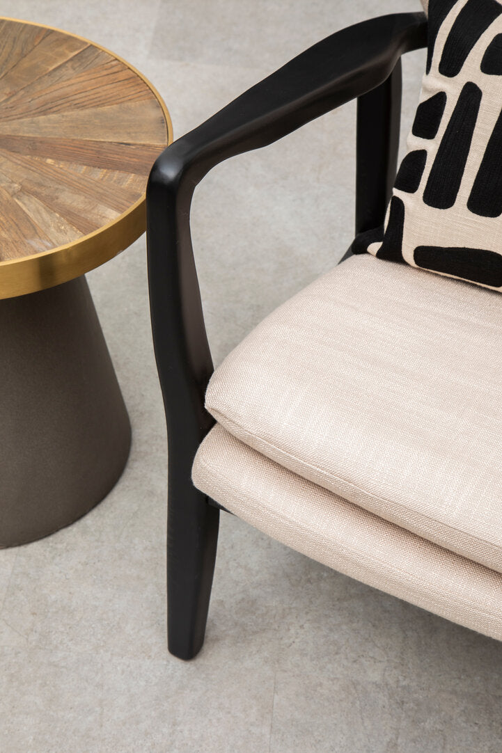 Richmond Beige Chair With Black Wooden Frame
