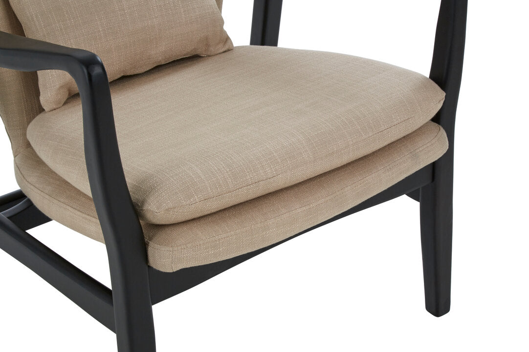Richmond Beige Chair With Black Wooden Frame