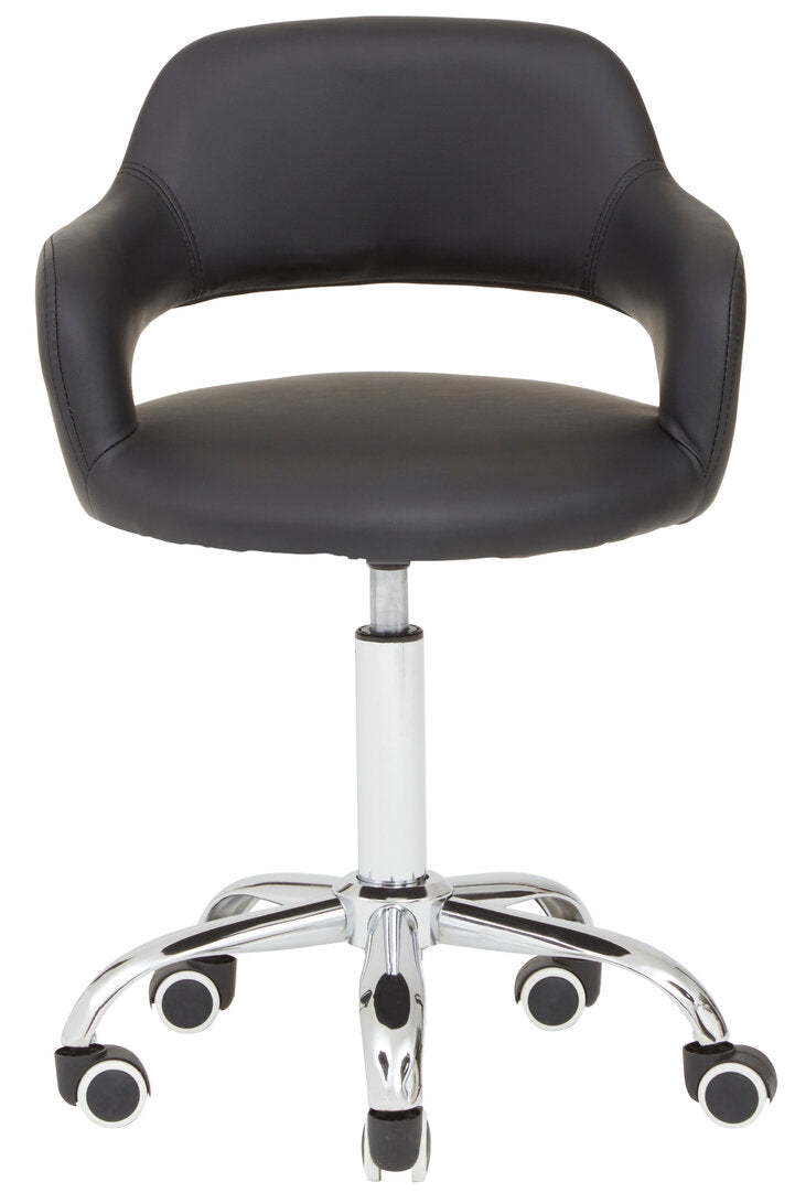 Aurora Black Home Office Chair with Curved Back