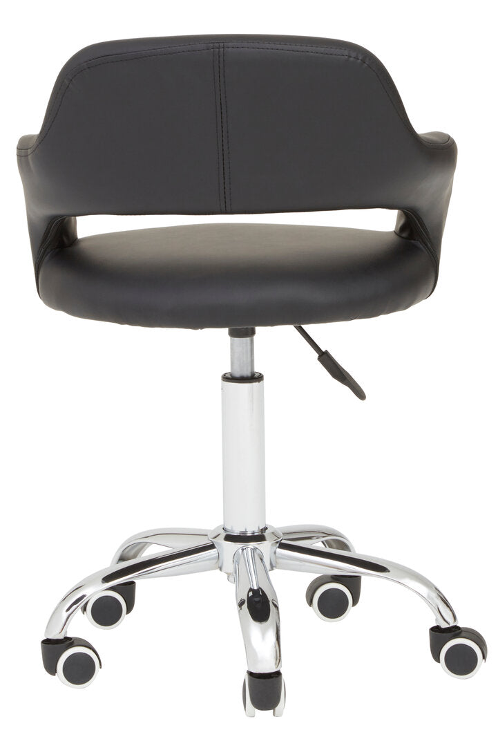 Aurora Black Home Office Chair with Curved Back