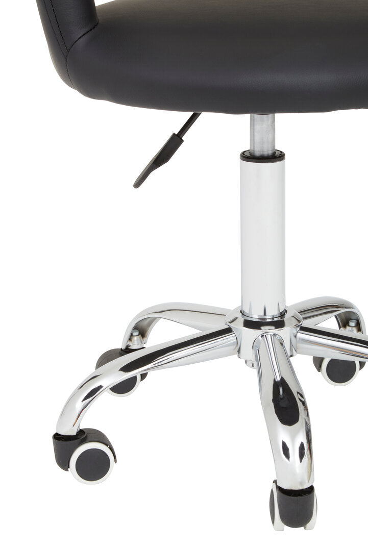 Aurora Black Home Office Chair with Curved Back