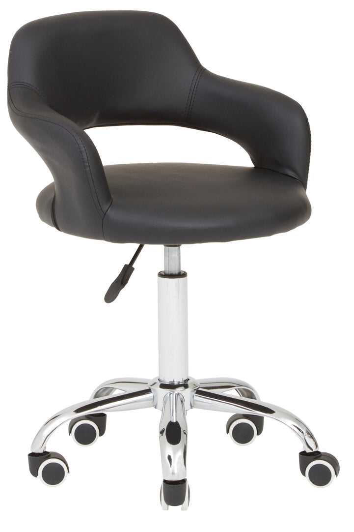 Aurora Black Home Office Chair with Curved Back