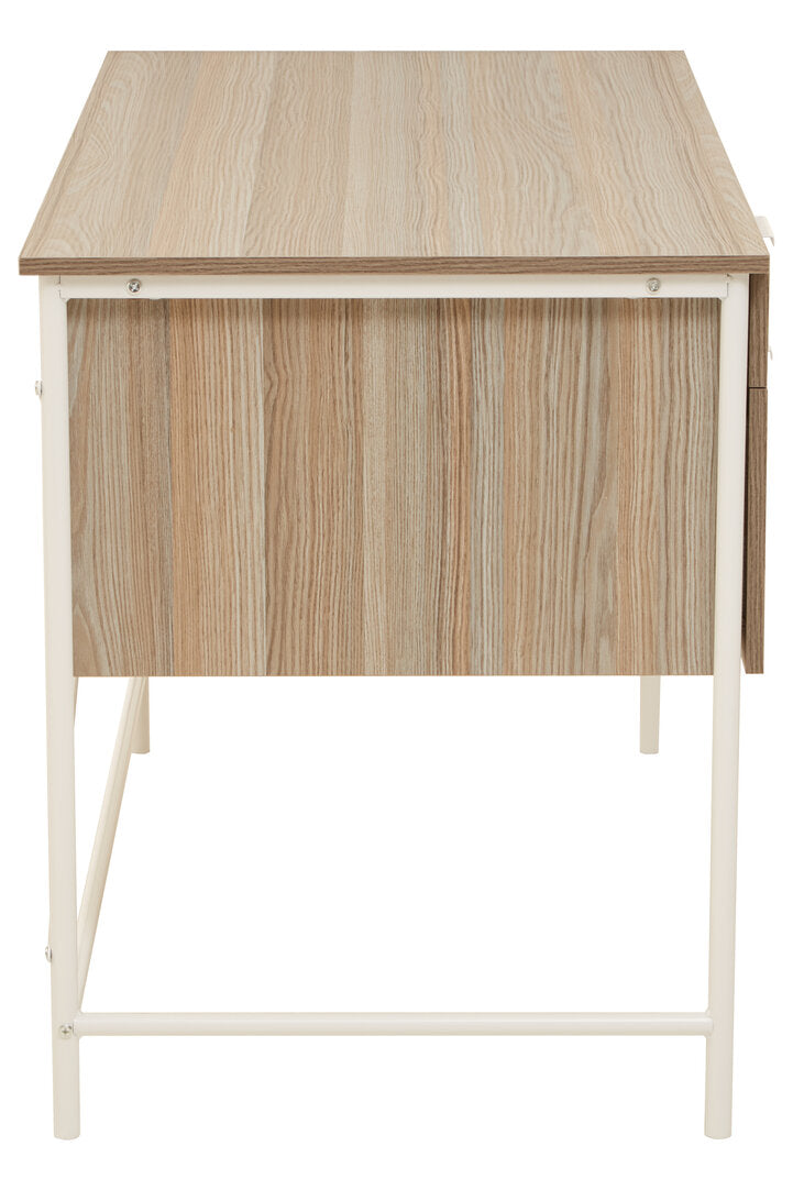 Penzance Light Oak Veneer Desk With Drawers