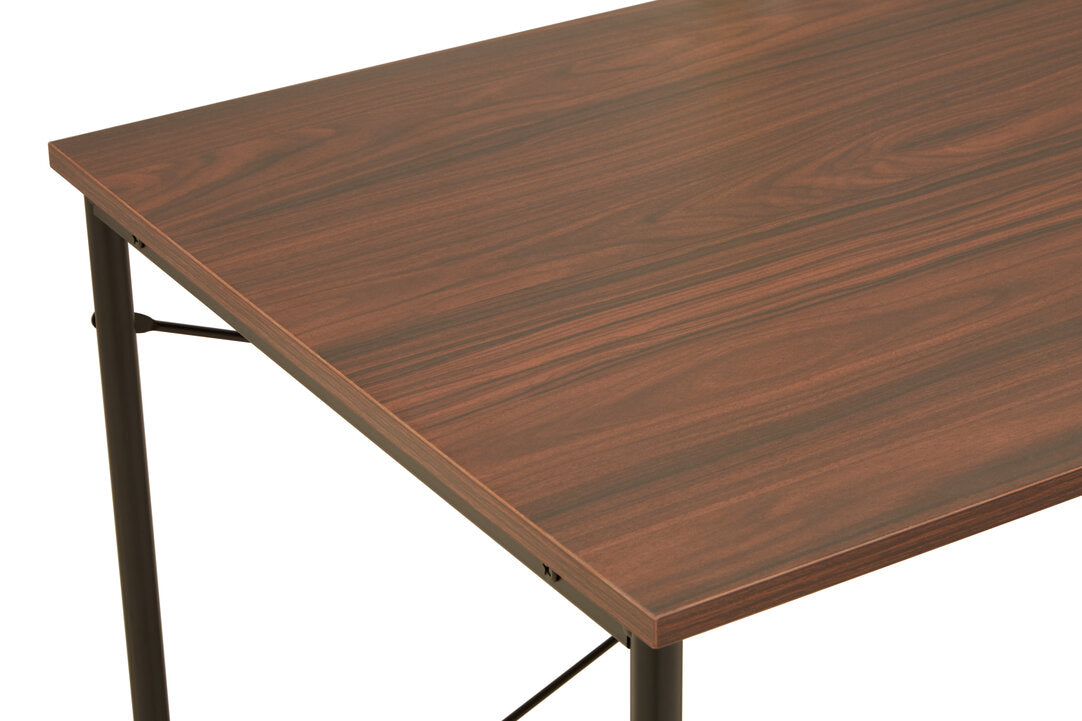 Penzance Dark Walnut Veneer Desk With Drawers
