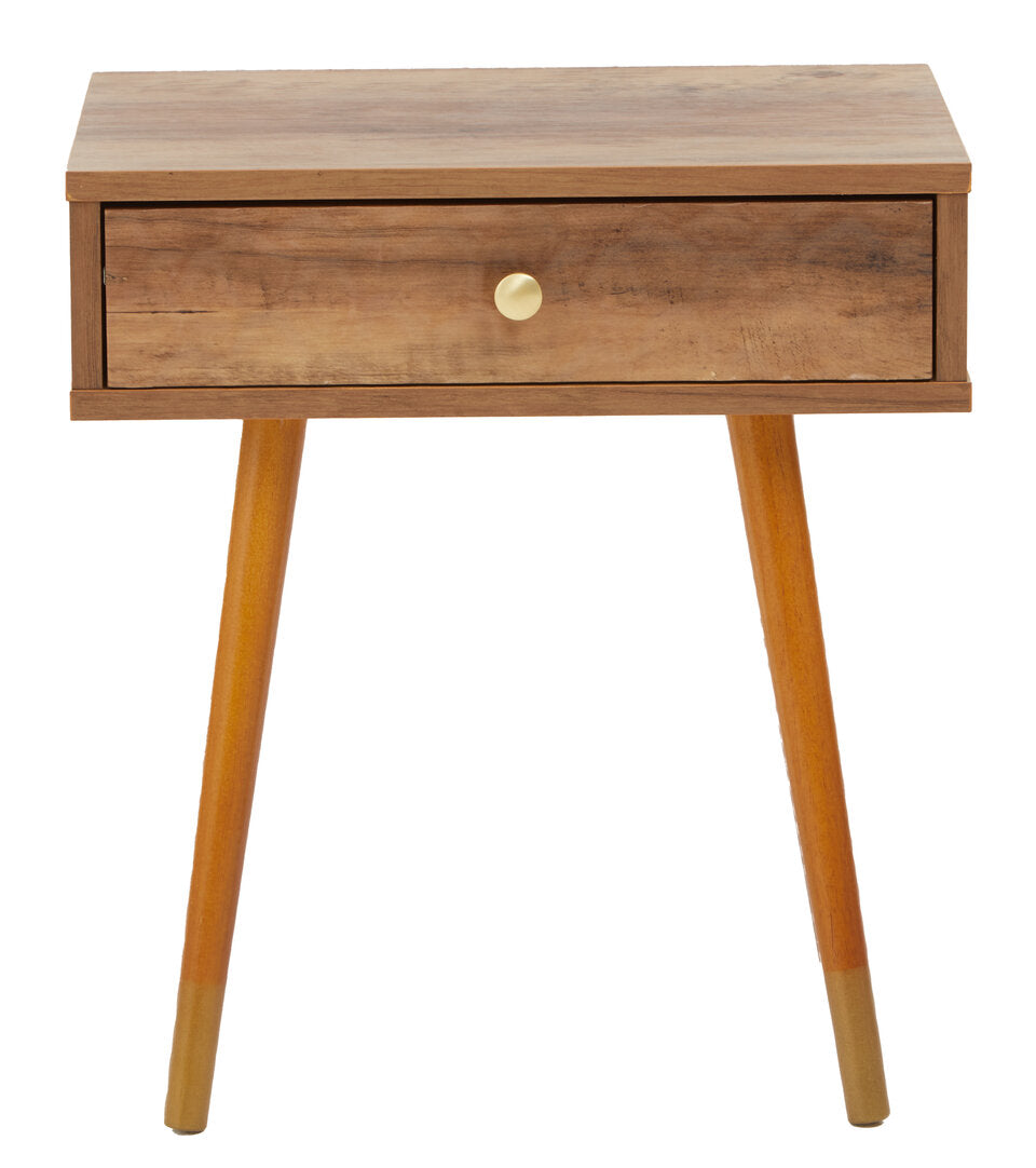 Mayfair Wood Veneer Bedside Table with 1 Drawer