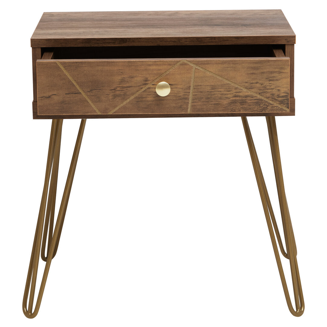 Belgravia 1 Drawer Draw Side Table with Hairpin Legs
