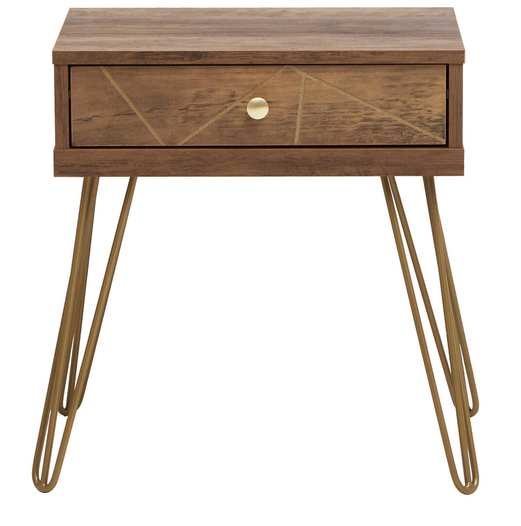 Belgravia 1 Drawer Draw Side Table with Hairpin Legs