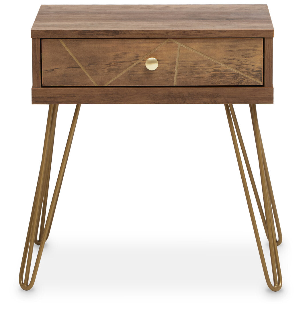 Belgravia 1 Drawer Draw Side Table with Hairpin Legs