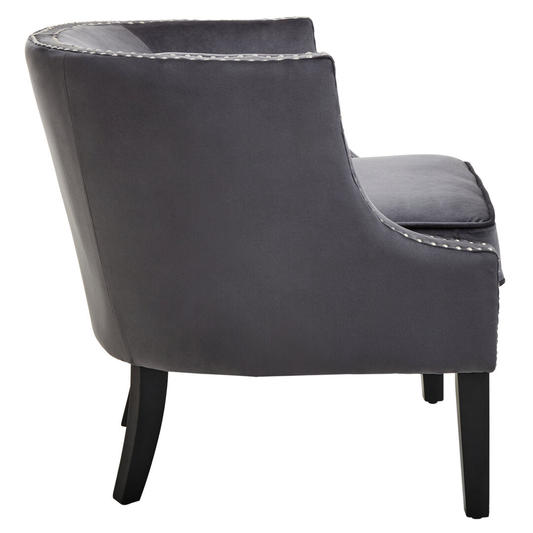 Savoy Grey Velvet Studded Chair