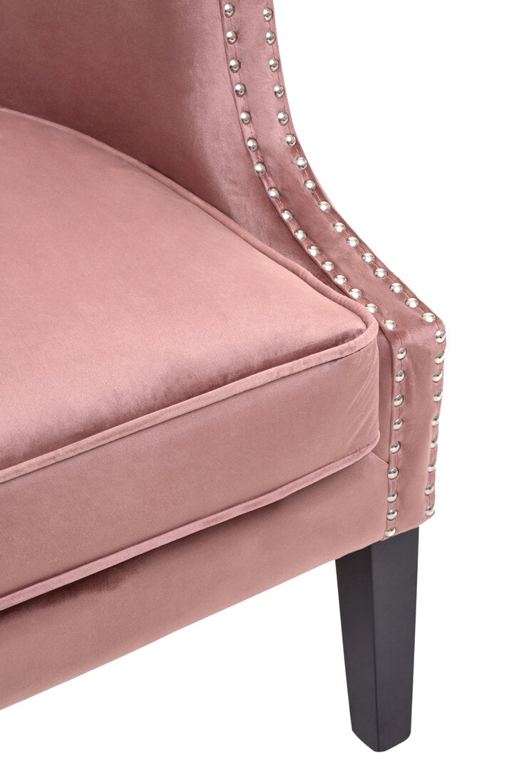 Savoy Pink Velvet Studded Chair