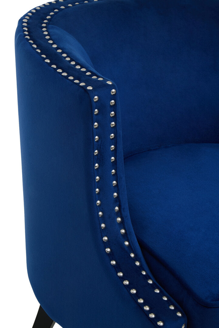 Savoy Blue Velvet Studded Chair