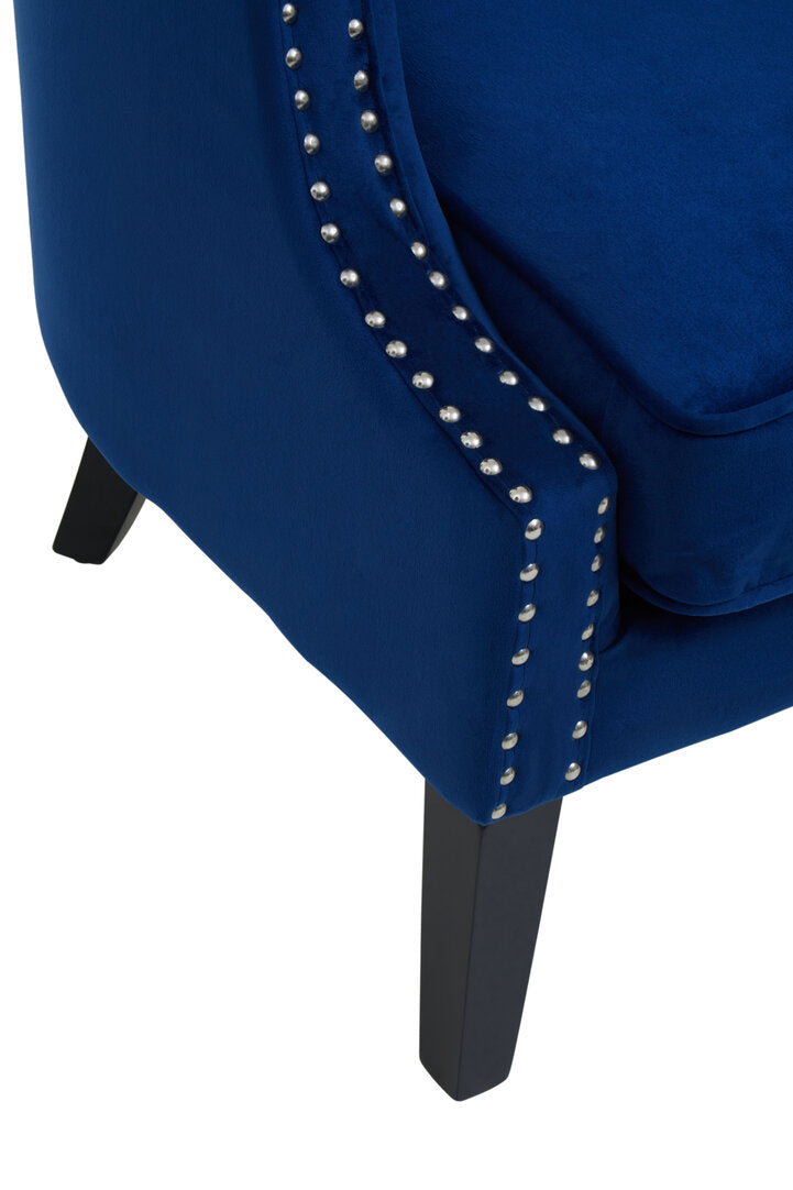 Savoy Blue Velvet Studded Chair