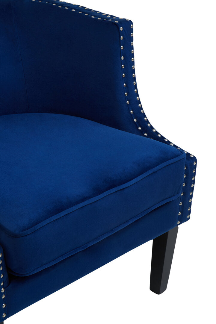 Savoy Blue Velvet Studded Chair