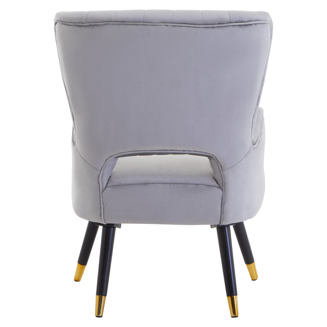 Regent Grey Velvet Cut Out Back Chair