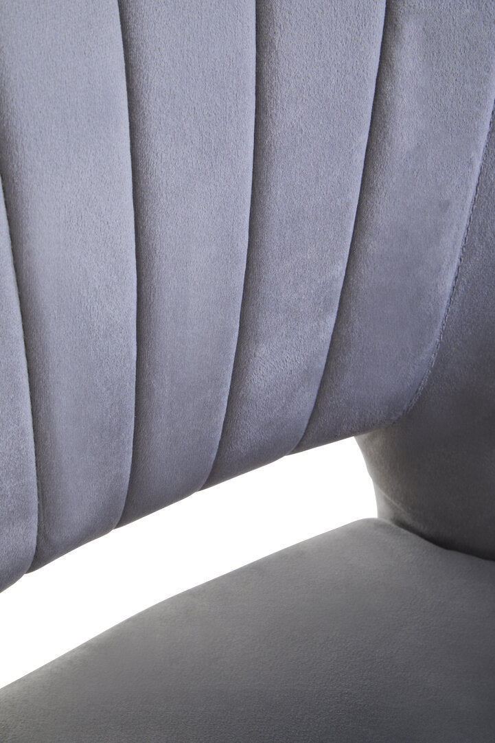 Regent Grey Velvet Cut Out Back Chair