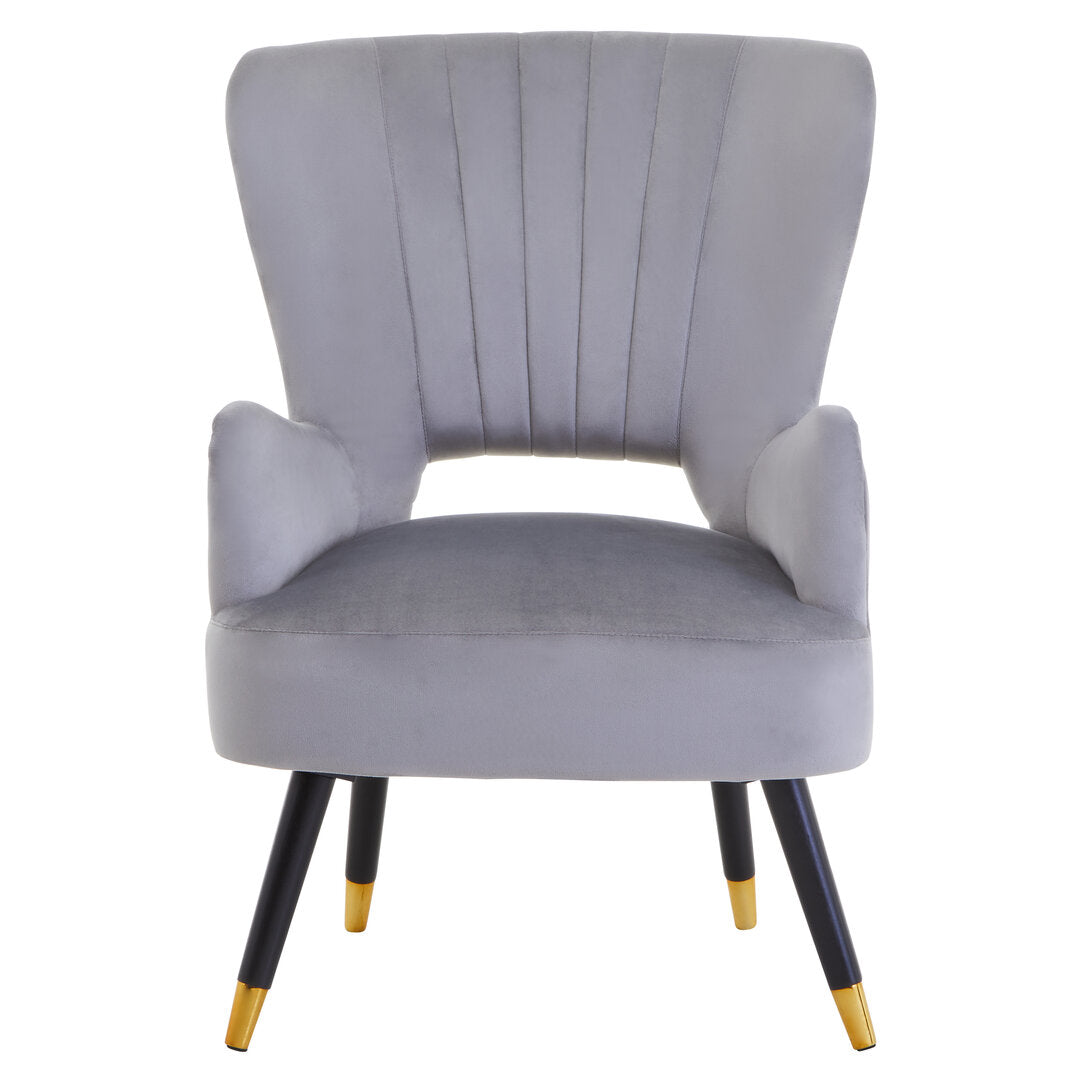 Regent Grey Velvet Cut Out Back Chair