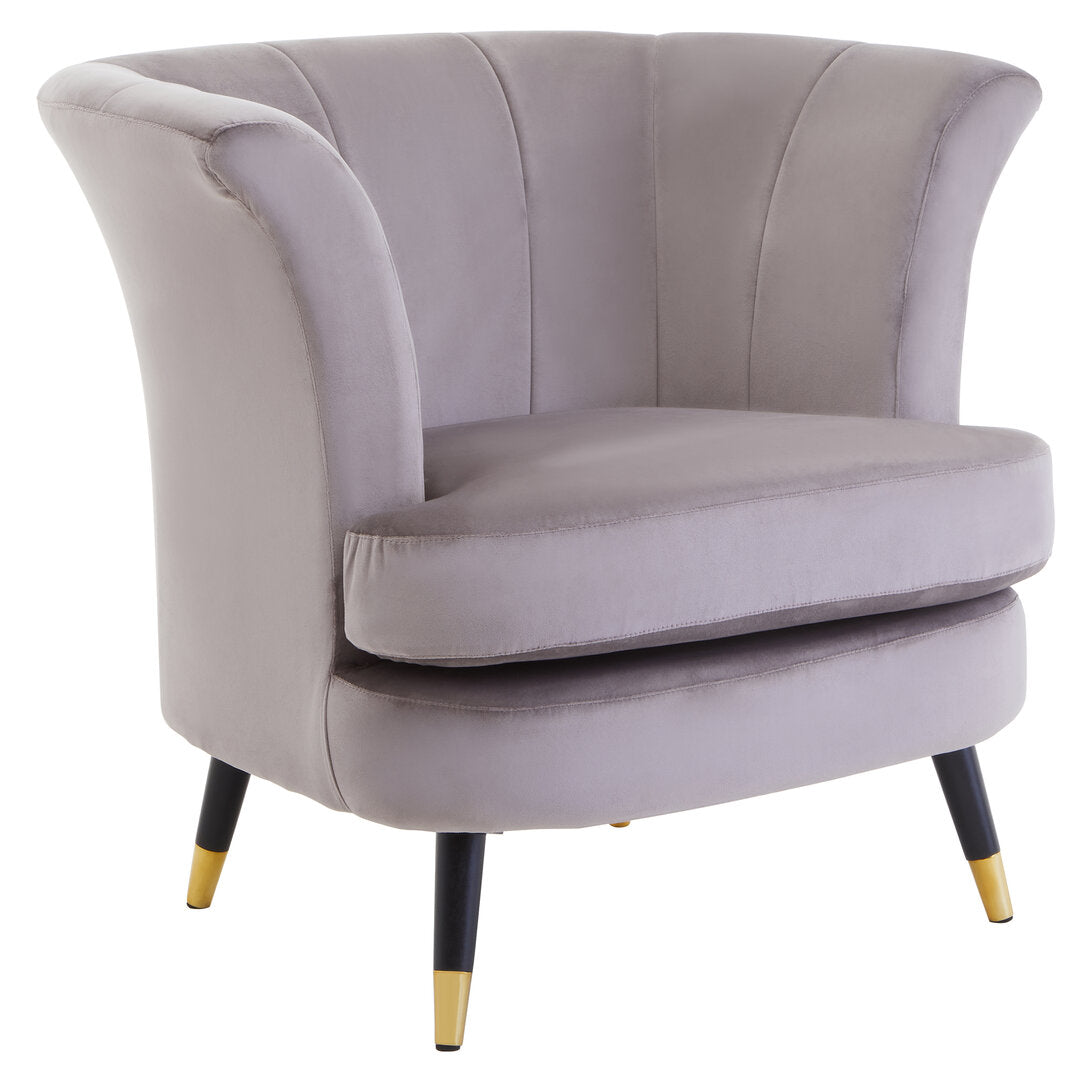 Regent Mink Velvet Curved Accent Chair