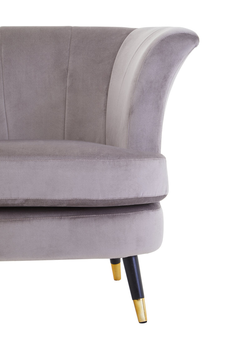 Regent Mink Velvet Curved Accent Chair