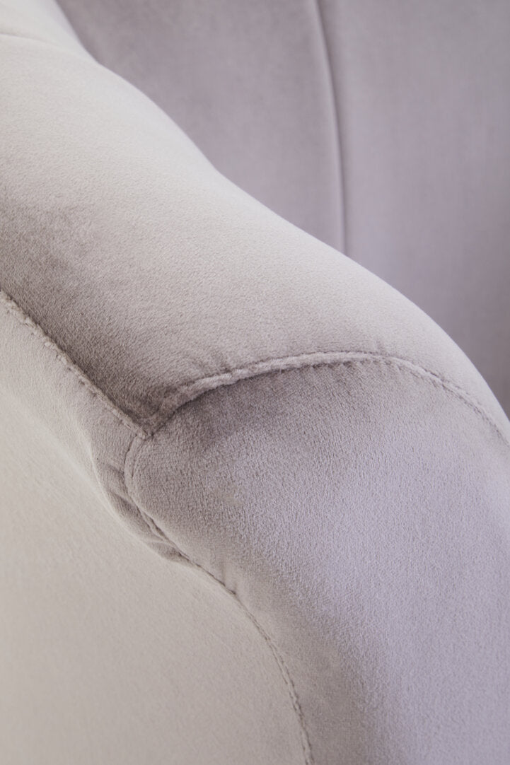 Regent Mink Velvet Curved Accent Chair