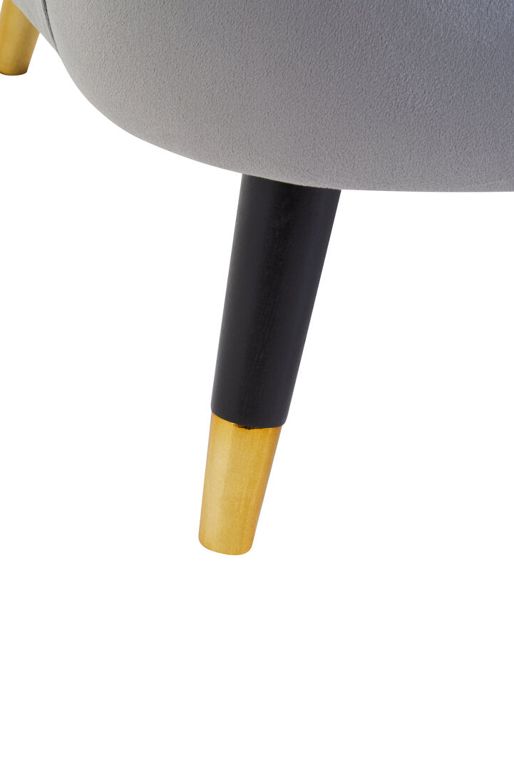Regent Grey Velvet Curved Accent Chair