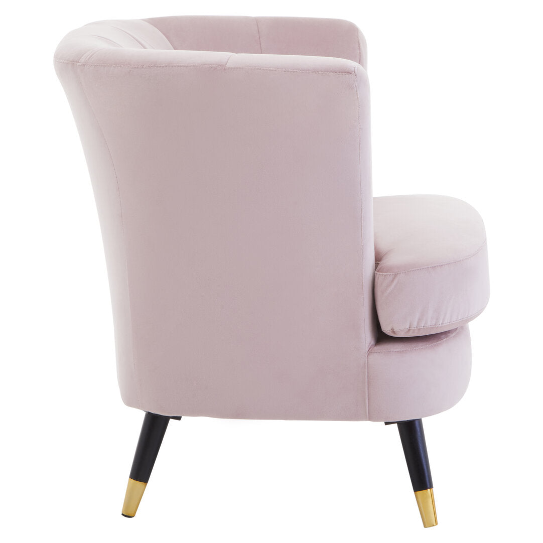 Regent Dusky Pink Velvet Curved Accent Chair