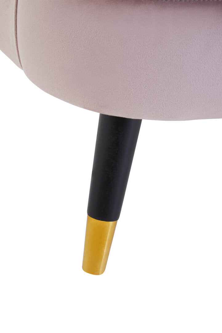 Regent Dusky Pink Velvet Curved Accent Chair