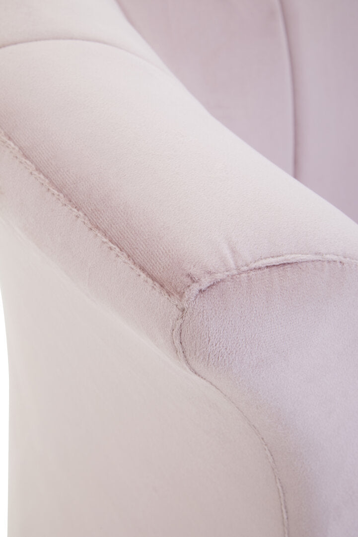 Regent Dusky Pink Velvet Curved Accent Chair