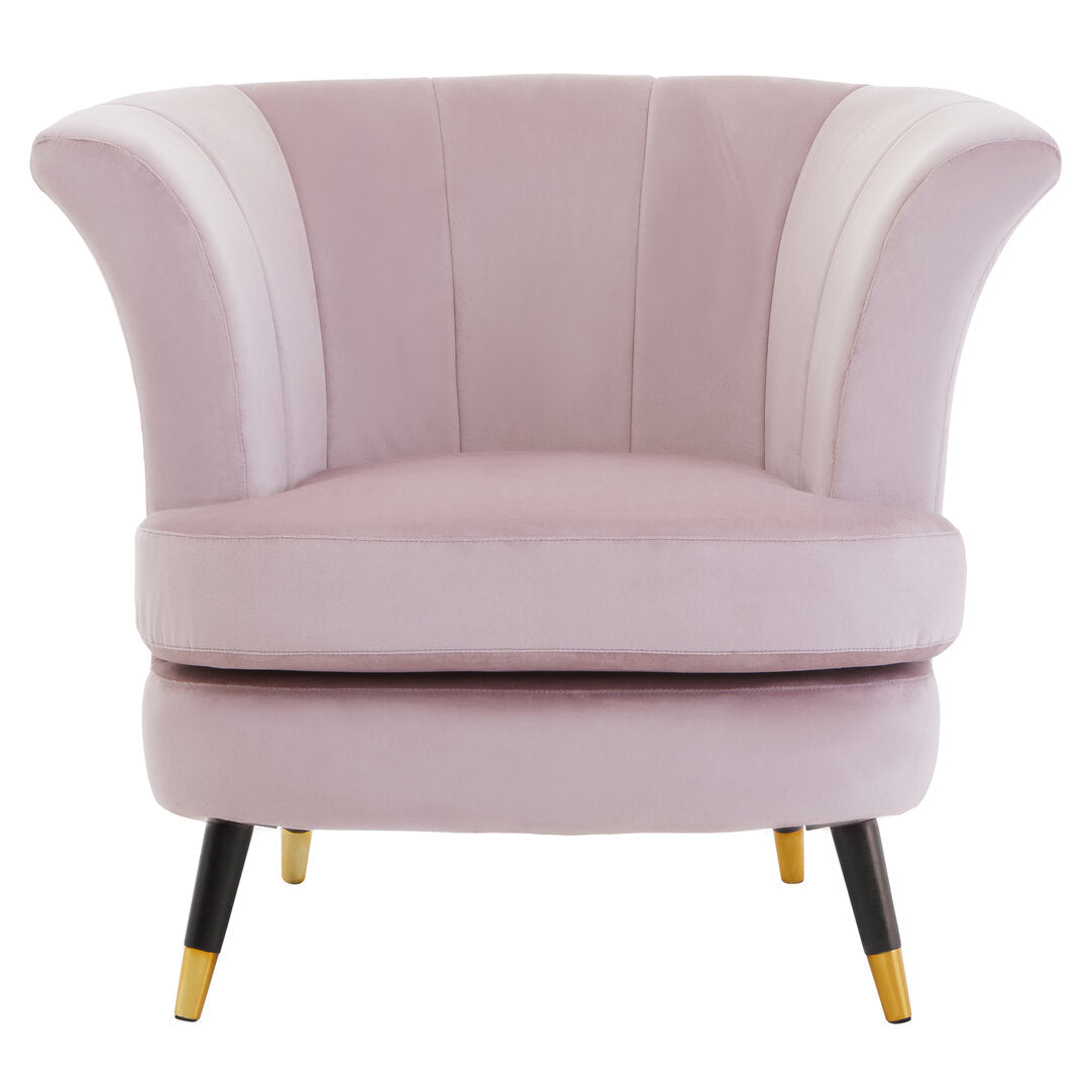 Regent Dusky Pink Velvet Curved Accent Chair
