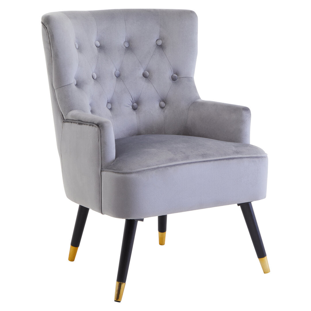 Regent Grey Velvet Tufted Chair
