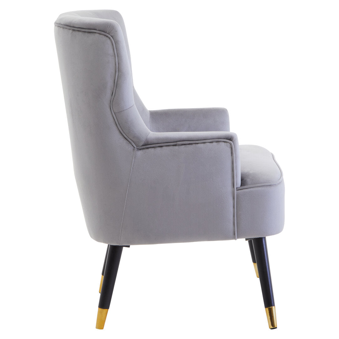 Regent Grey Velvet Tufted Chair