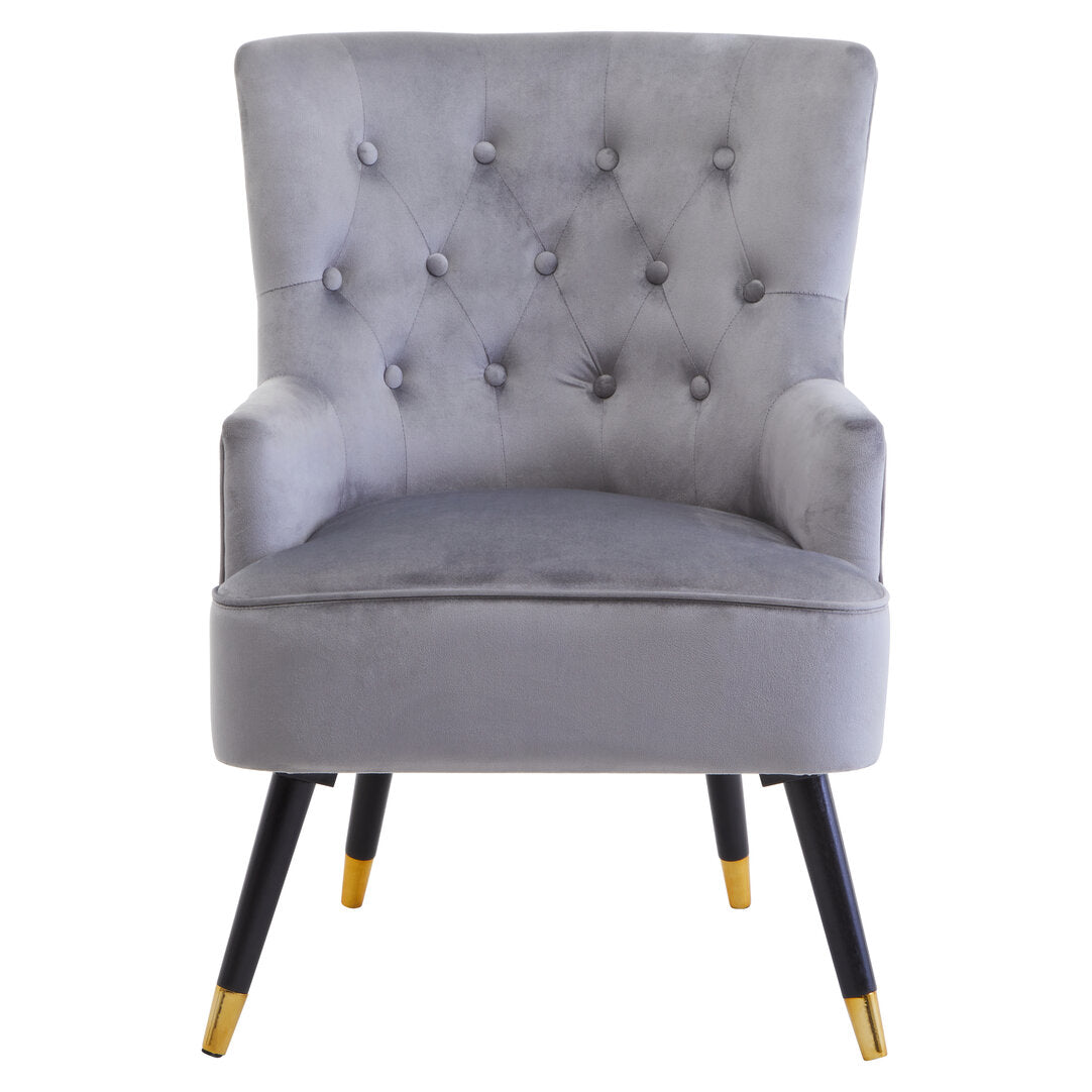 Regent Grey Velvet Tufted Chair