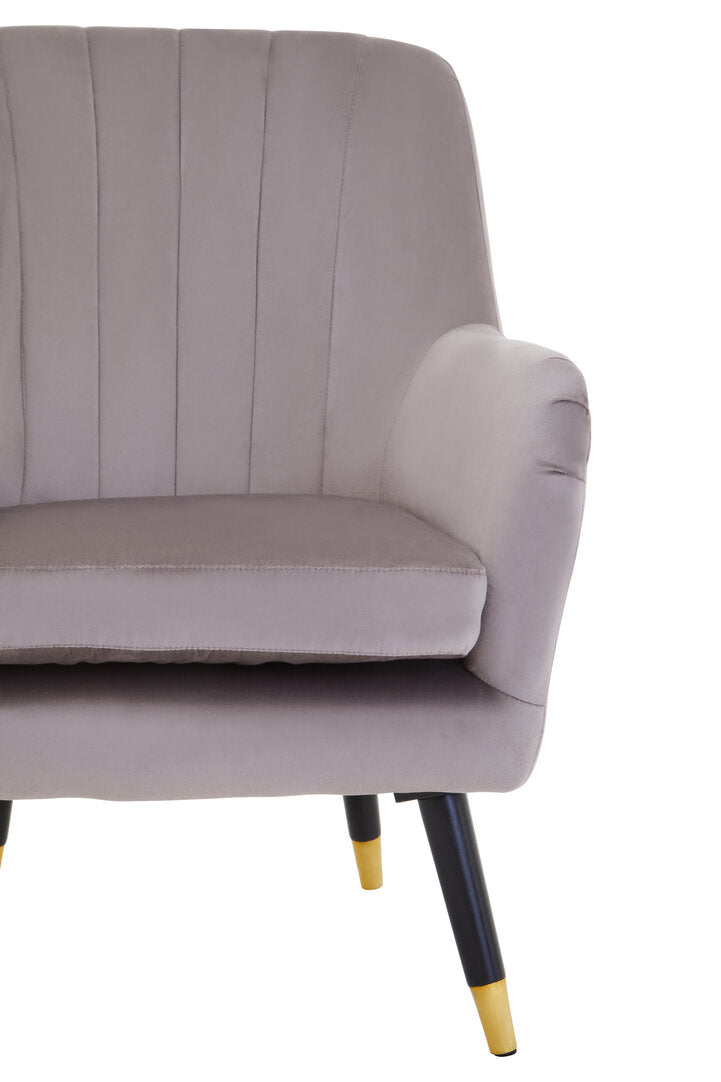 Regent Mink Velvet Accent Chair With Black Legs