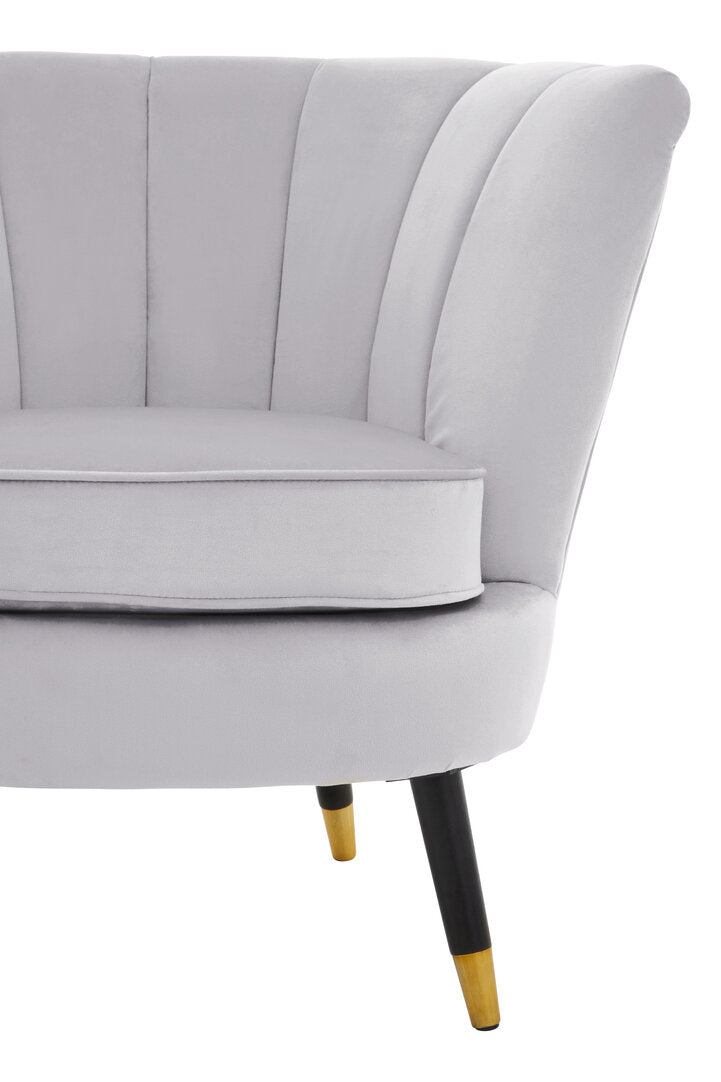 Regent Grey Velvet Shell Accent Chair