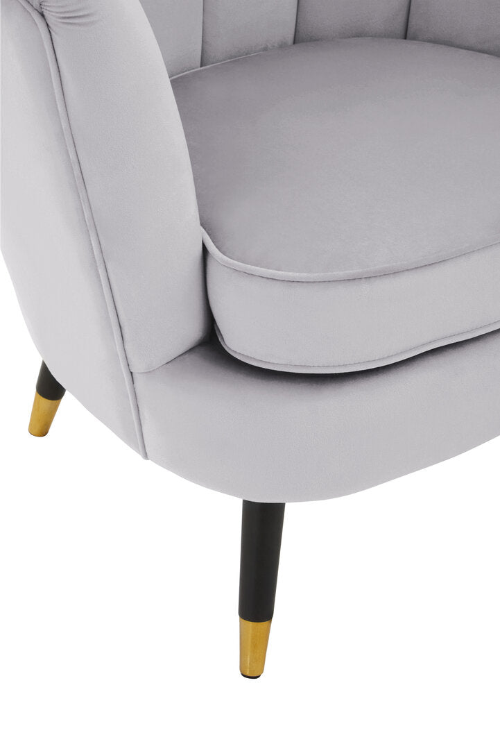 Regent Grey Velvet Shell Accent Chair