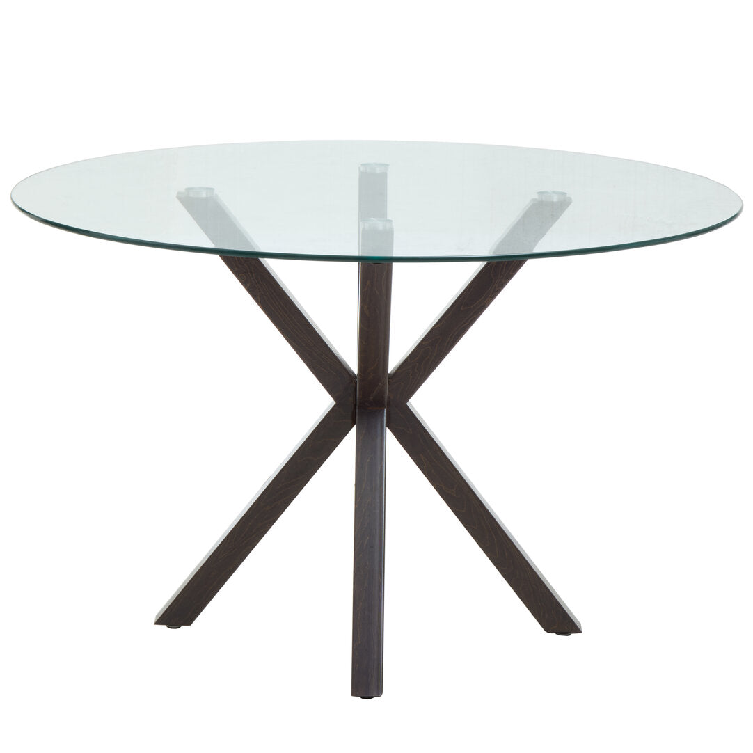 Sorrento Round Dining Table With Black Wood Effect Metal Legs