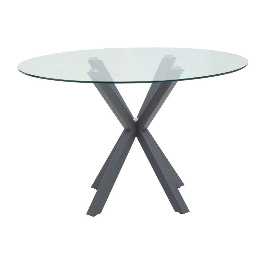 Sorrento Round Dining Table With Metal Legs Grey