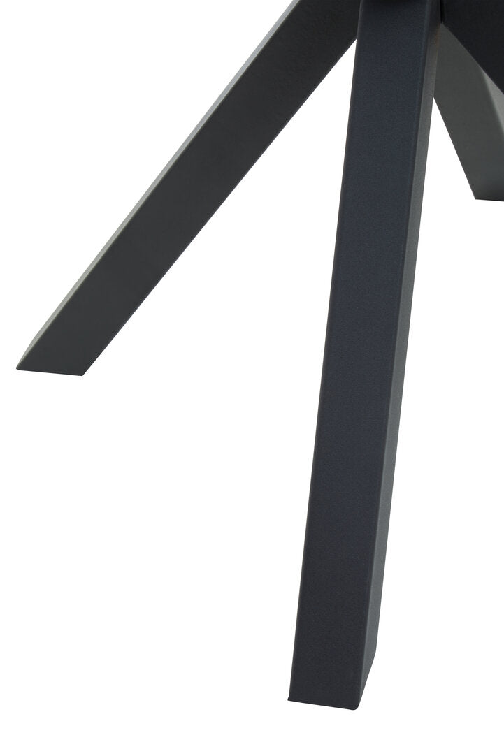 Sorrento Round Dining Table With Black Metal Legs