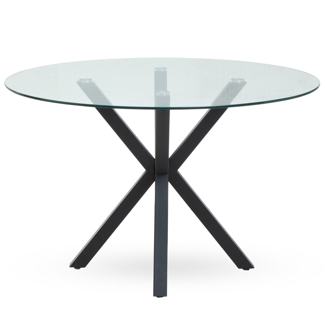 Sorrento Round Dining Table With Black Metal Legs
